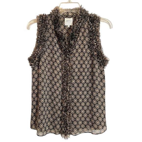 Misa Los Angeles Tops - Misa Los Angeles Evora Button Up Sleeveless Top Size XS